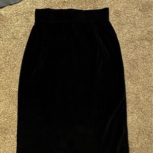 Vintage Black Velvet Pencil Skirt